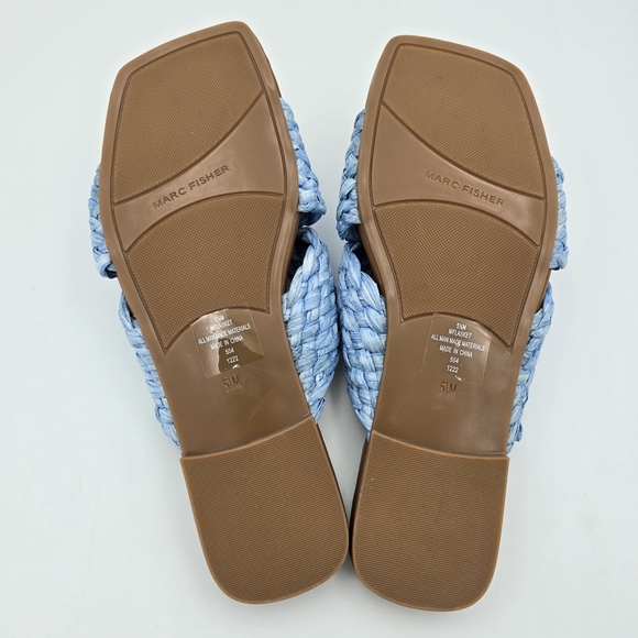 NWOT Marc Fisher Lasket Flat Slide Sandals, Surf Blue, Women's 5.5M - Picture 10 of 12